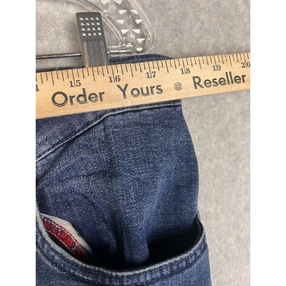 7 Downie Street Pants London Mid-Rise Straight Men’s 34X32  Denim Blue Stretch - Picture 8 of 12